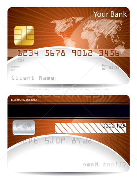 Credit card template with bursting world map Stock photo © vipervxw