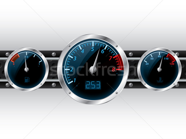 Tableau de bord industrielle indicateur de vitesse rpm séparé carburant Photo stock © vipervxw