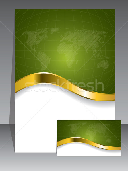 Business card and brochure in green Stock photo © vipervxw