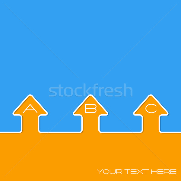 Simple infographic design with arrows and grades on blue orange  Stock photo © vipervxw