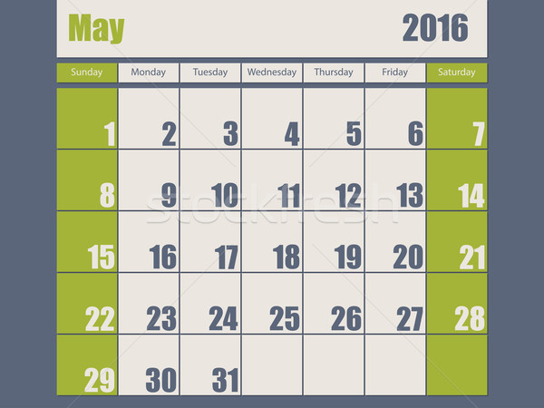 Blue green colored 2016 january calendar Stock photo © vipervxw