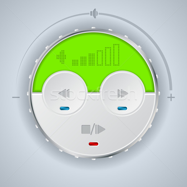 Compact maşină audio player verde lcd Imagine de stoc © vipervxw
