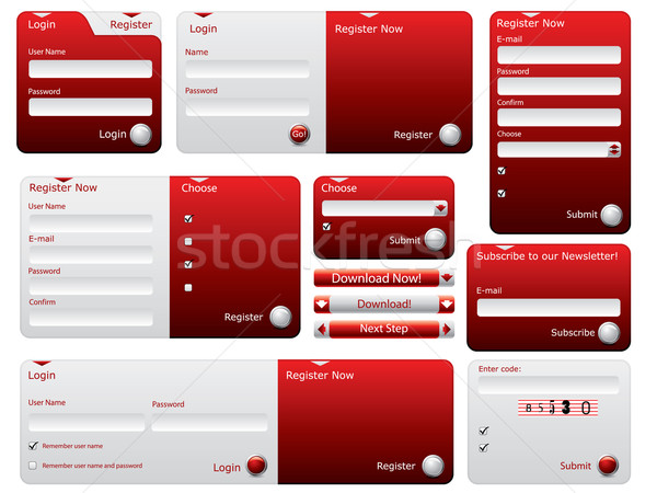 Red and silver web forms design  Stock photo © vipervxw