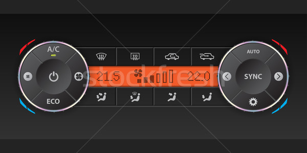 Stock photo: Dual air condition dashboard design 