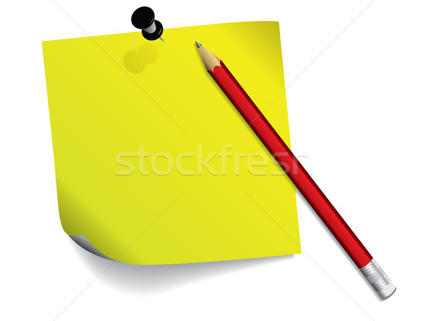 Nota schrijfpapier Rood potlood witte Stockfoto © vipervxw