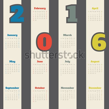 Awesome 2017 calendar with door hanger design  Stock photo © vipervxw