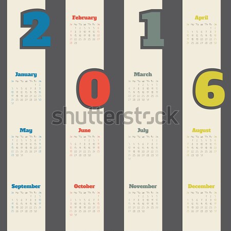 Stock photo: Awesome 2017 calendar with door hanger design 