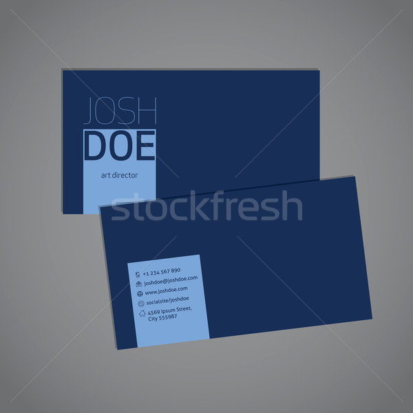 Simplistic blue business card template Stock photo © vipervxw