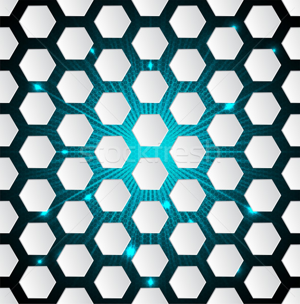 Abstract hexagon background with 3d and bursting effect Stock photo © vipervxw