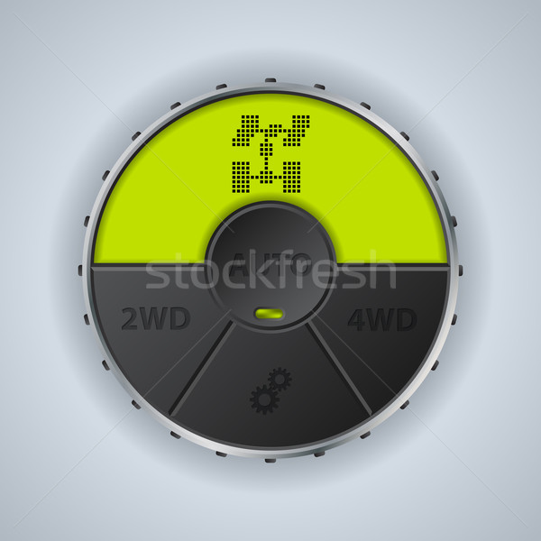 緑 液晶 表示 四輪駆動車 ゲージ ストックフォト © vipervxw