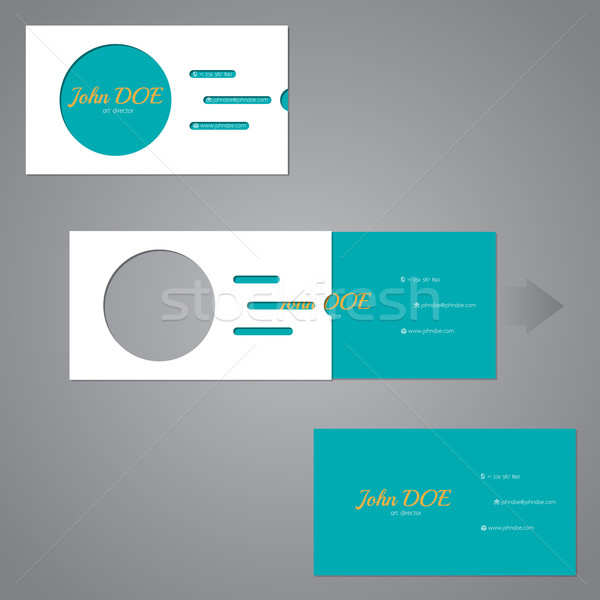 Simplistic two piece business card with circle and lines Stock photo © vipervxw