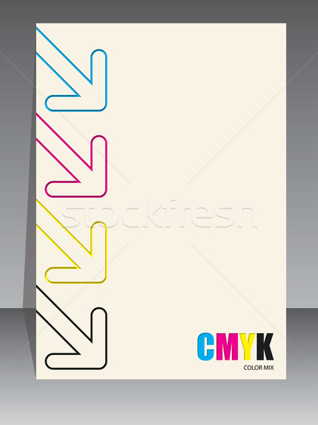 Abstract cmyk brochure with color arrows Stock photo © vipervxw
