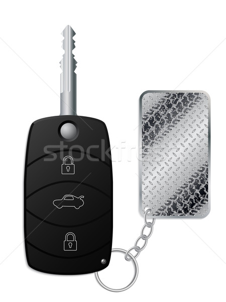 Car remote key with industrial tire tread keyholder Stock photo © vipervxw