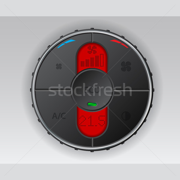 Black air condition gauge with red lcd Stock photo © vipervxw