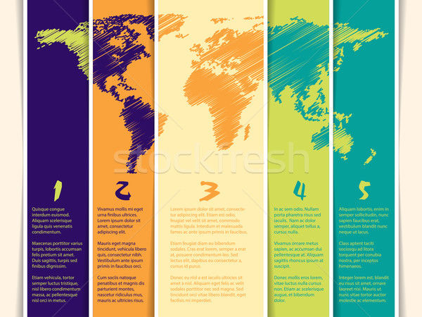Tag set with scribbled world map Stock photo © vipervxw
