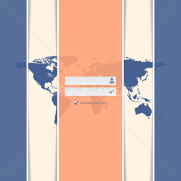 Classy striped login screen with world map Stock photo © vipervxw