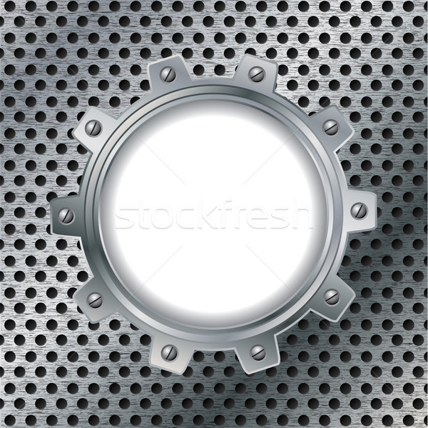 Cogwheel on dotted metal plate Stock photo © vipervxw