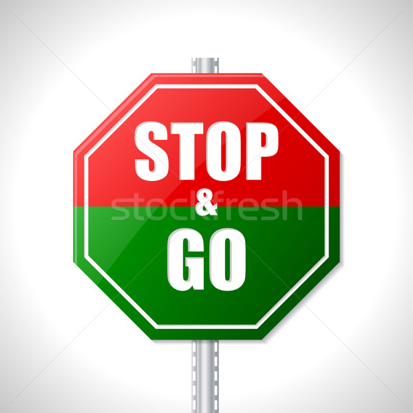 Stop and go sign for racers Stock photo © vipervxw