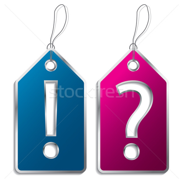 Stock photo: Question and exclamation mark label