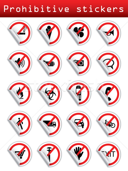 Prohibitive stickers for various places  Stock photo © vipervxw