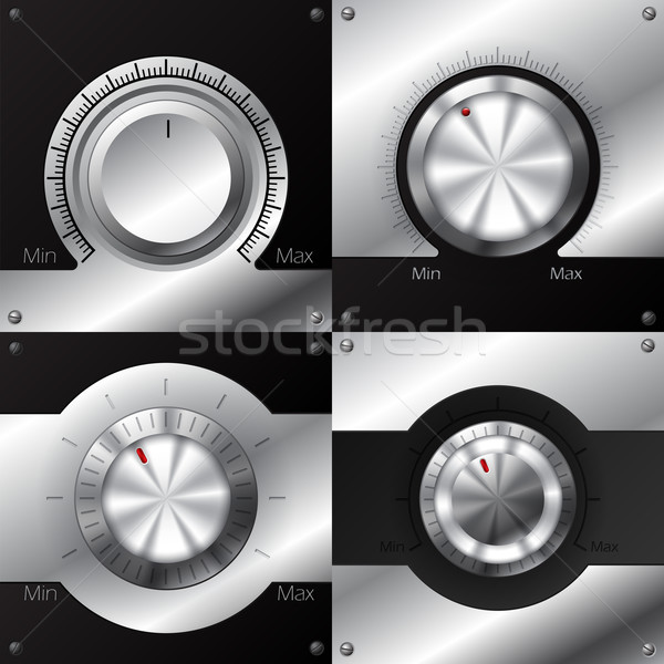 Volume knobs with black and metallic elements Stock photo © vipervxw