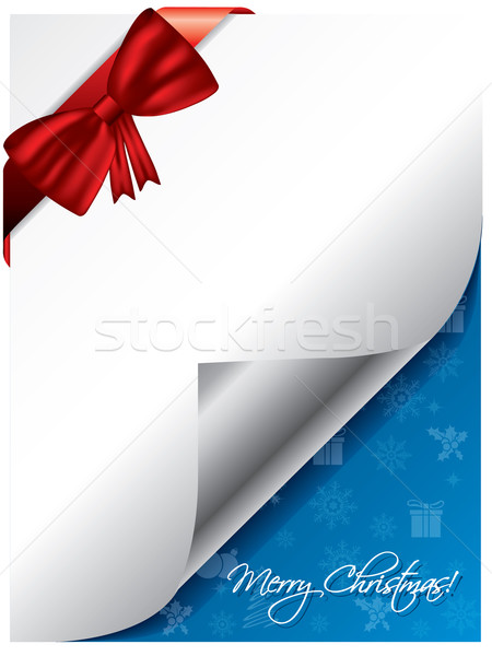 Stock foto: Geschenkkarte · Weihnachten · rot · Fliege · Schnee · Hintergrund