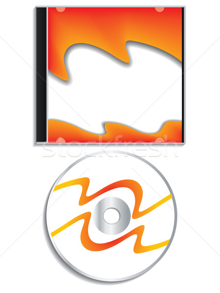 Zdjęcia stock: Płyta · cd · przypadku · pomarańczowy · kolor · tle · fali