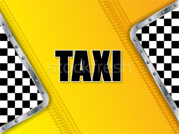 Abstract taxi advertising background with tire tread and metalli Stock photo © vipervxw