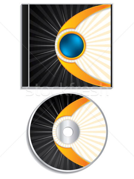 Resumen cd cubrir diseno naranja negro Foto stock © vipervxw