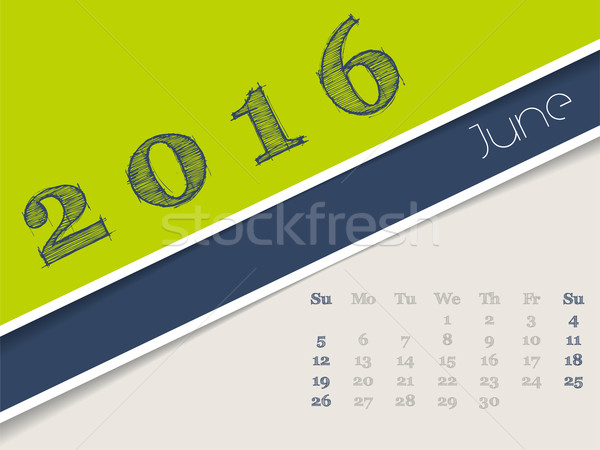 Simplistic june 2016 calendar design Stock photo © vipervxw