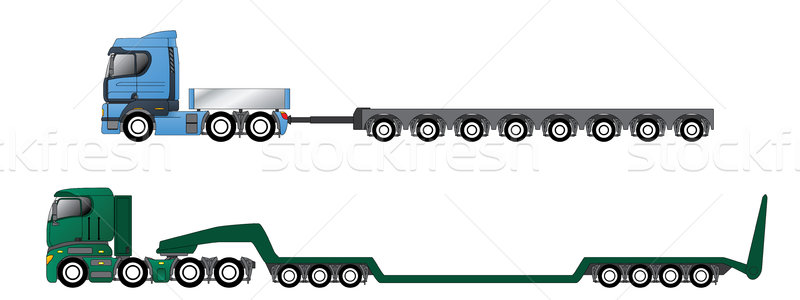 Trucks with oversize and overweight trailers Stock photo © vipervxw