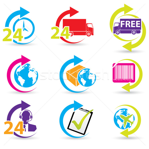 Postage and support related icons Stock photo © vipervxw