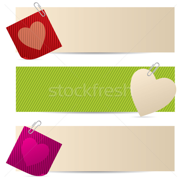 Valentine afişler kalpler kalp semboller Stok fotoğraf © vipervxw