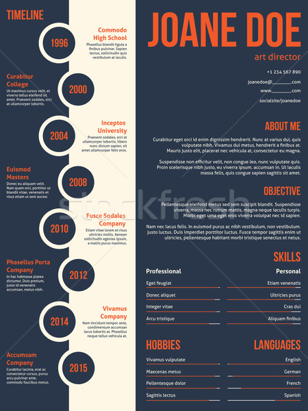 Modern cv şablon başlangıç zaman Çizelgesi Stok fotoğraf © vipervxw