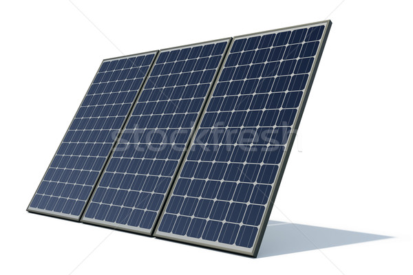 Paneles solares blanco negro energía poder electricidad Foto stock © visdia