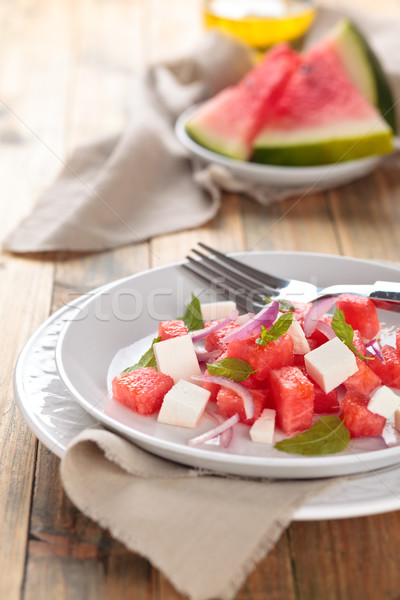 Melancia salada de feta Foto stock © Vitalina_Rybakova
