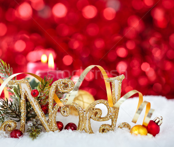Christmas ornament sneeuw decoratie teken vakantie Stockfoto © Vitalina_Rybakova