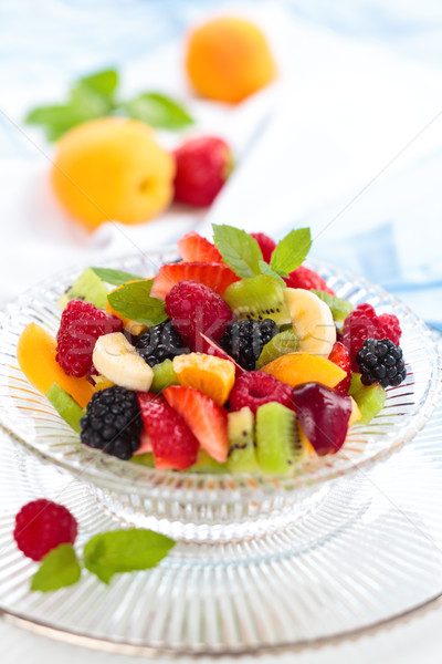 Fruits frais salade salade de fruits menthe laisse verre [[stock_photo]] © Vitalina_Rybakova