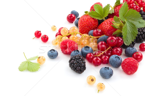 Fresh fruits with leaves. Stock photo © Vitalina_Rybakova