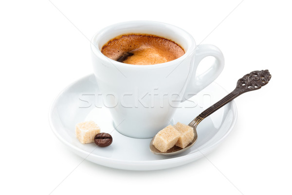 Beker koffiekopje koffie suiker geïsoleerd Stockfoto © Vitalina_Rybakova