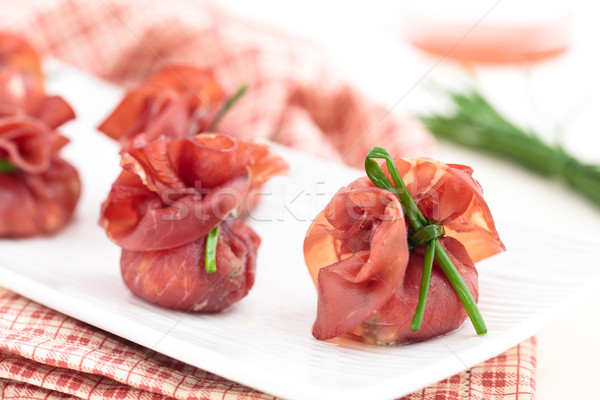 Relleno aperitivos comida italiana vacaciones cena rojo Foto stock © Vitalina_Rybakova