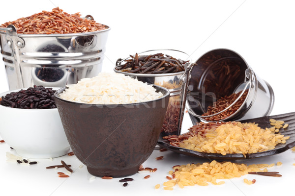 Rizs különböző izolált fehér textúra étel Stock fotó © Vitalina_Rybakova