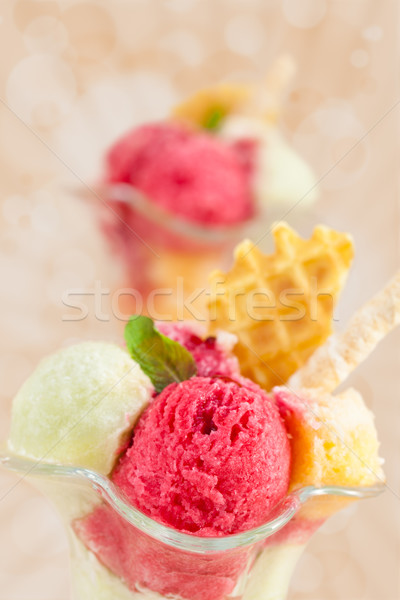 Obst Eis Eis Glas Tassen Essen Stock foto © Vitalina_Rybakova