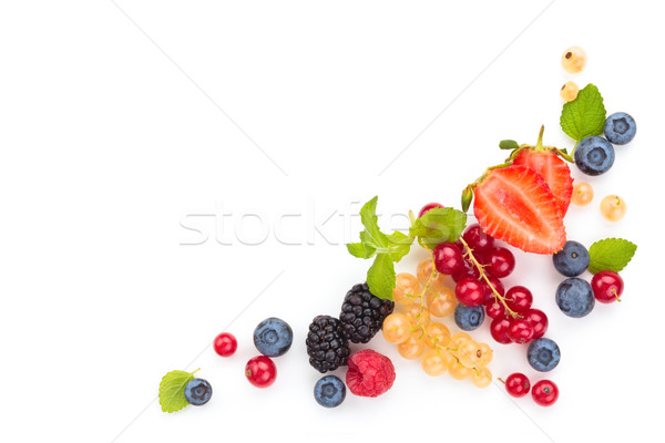 Fresh fruits with leaves. Stock photo © Vitalina_Rybakova