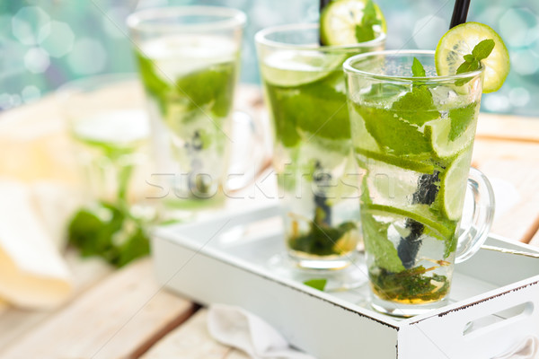Vers mojito cocktail drinken witte Stockfoto © Vitalina_Rybakova
