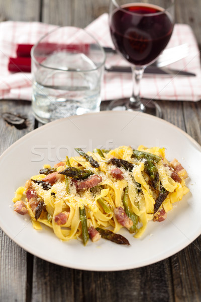 Italian food. Pasta Carbonara. Stock photo © Vitalina_Rybakova