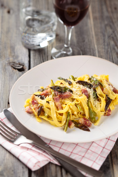 Italian food. Pasta Carbonara. Stock photo © Vitalina_Rybakova