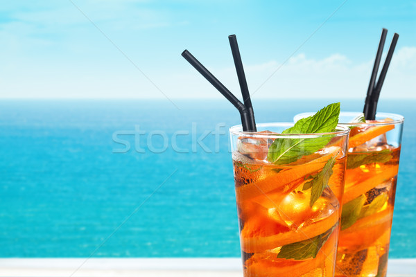 Laranja limonada de laranjas mesa de madeira Foto stock © Vitalina_Rybakova