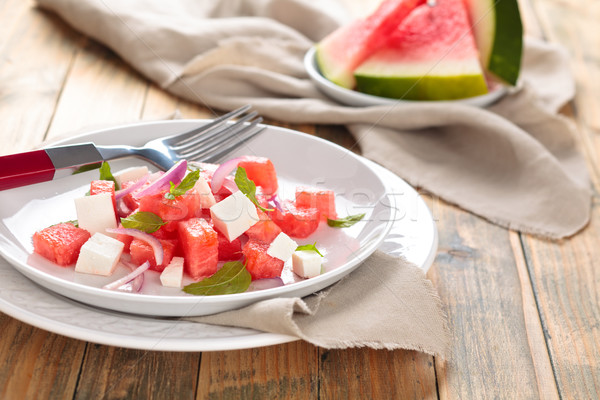 Melancia salada de feta Foto stock © Vitalina_Rybakova