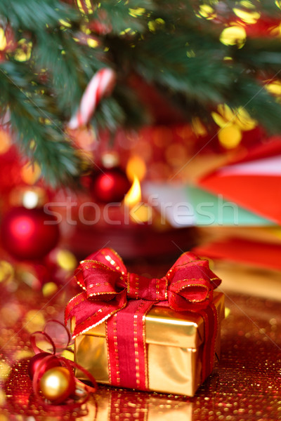 Geschenk christmas dag vakantie lichten partij Stockfoto © Vitalina_Rybakova